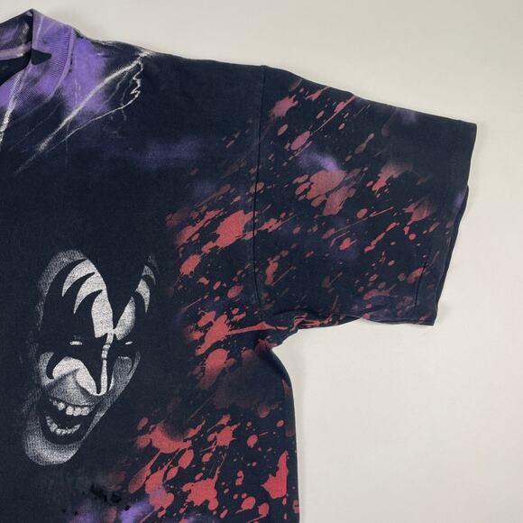 Vintage Kiss Alive Worldwide Tour 96/97 90s Tie Dye All Over Print Shirt Size XL - Picture 5 of 10